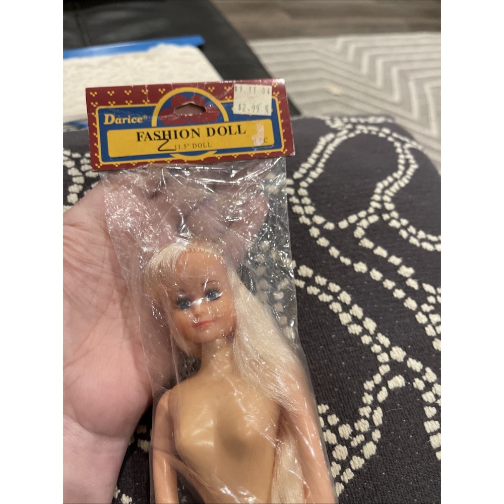 Vintage Darice Craft 11.5" Fashion Doll Long Blonde Hair White Heels #1224-2 NEW
